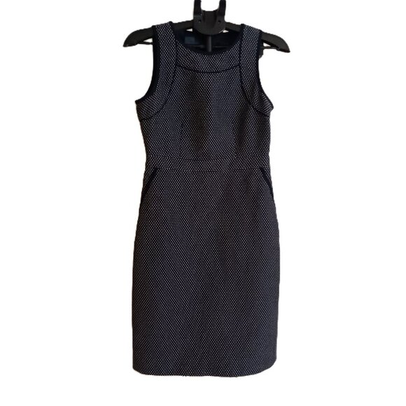 J. Crew Blue White Polka Dot Sleeveless Sheath Dress Women’s Size 4 - Picture 2 of 15